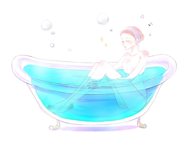 一个女人一边洗澡一边按摩图片下载