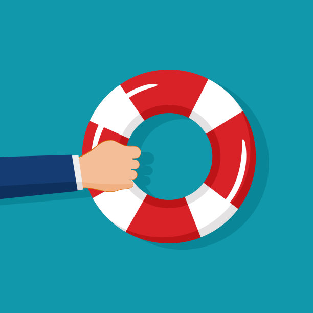 手拿救生圈。帮助或支持生存的象征。矢量图图片下载