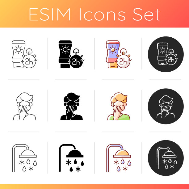 夏季中暑风险图标设置图片下载