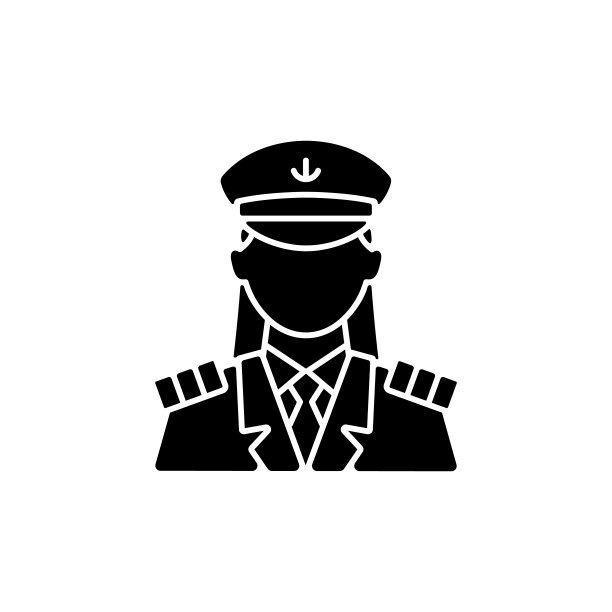 女船长黑色象形图标图片下载