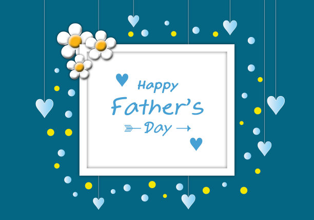 父亲节问候设计，节日插图贺卡。图片下载