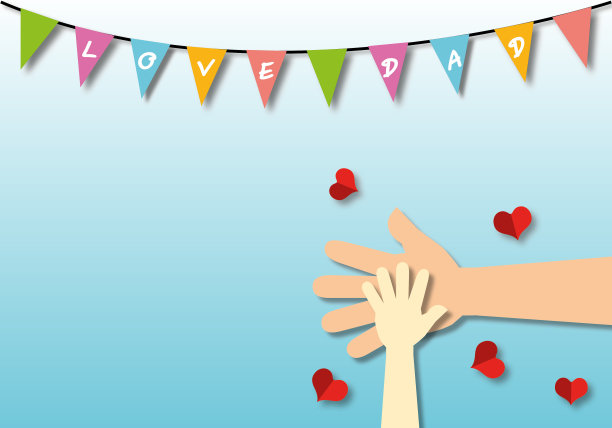 父亲节问候设计，节日插图贺卡。图片下载