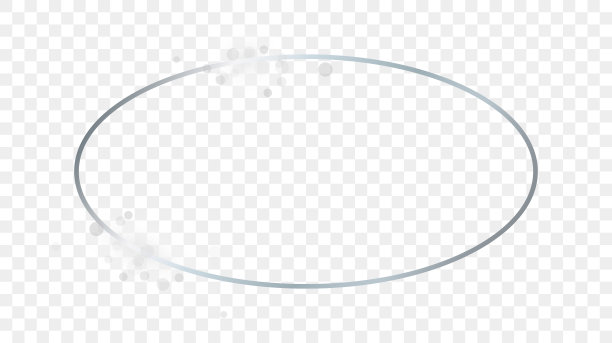 银色发光椭圆形框架与闪光图片下载
