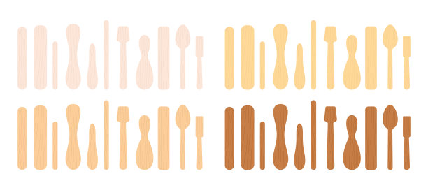 冰淇淋用的冰棍和勺子，医用压舌板。图片下载