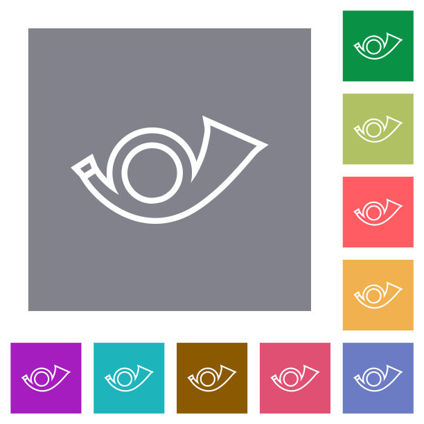 邮政圆形角的轮廓方形扁平图标图片下载