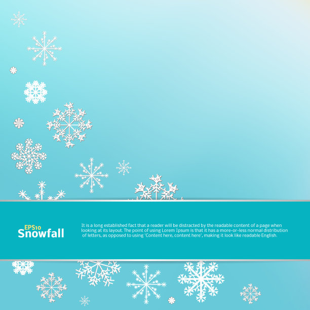 冬天的蓝色背景与白色的雪花。雪花冰冻的贺卡。图片下载
