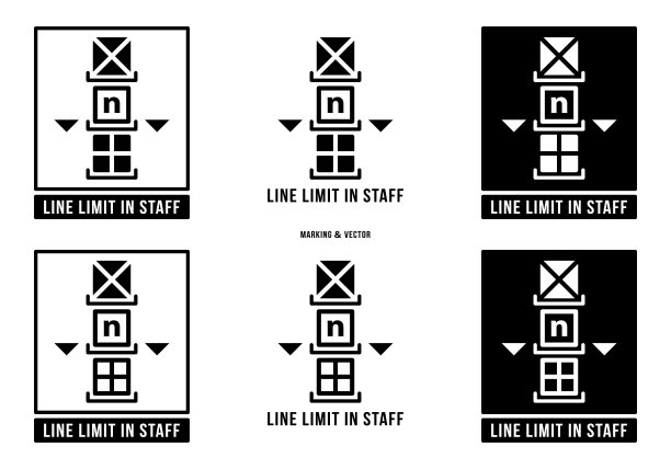 一套包装货物产品和货物的操作符号。划线-员工的界线限制。限制堆叠层的数量。向量的元素。图片下载