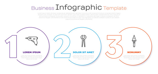 电热胶枪，钳子，抹刀。业务信息模板。向量图片下载