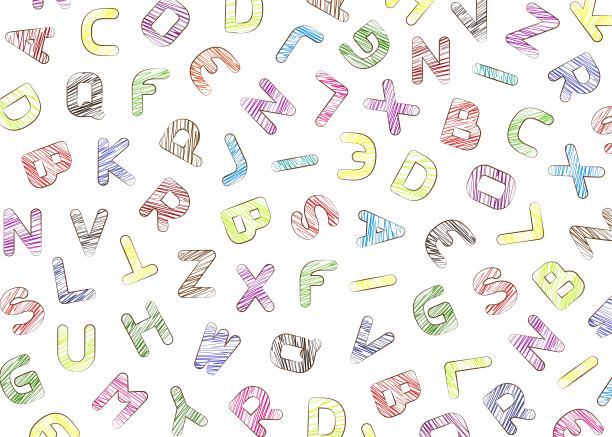 垃圾摇滚风格的多色大写字母。背景。图片下载