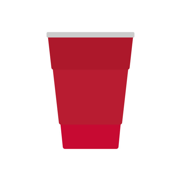 矢量平面卡通红色一次性杯子图片下载