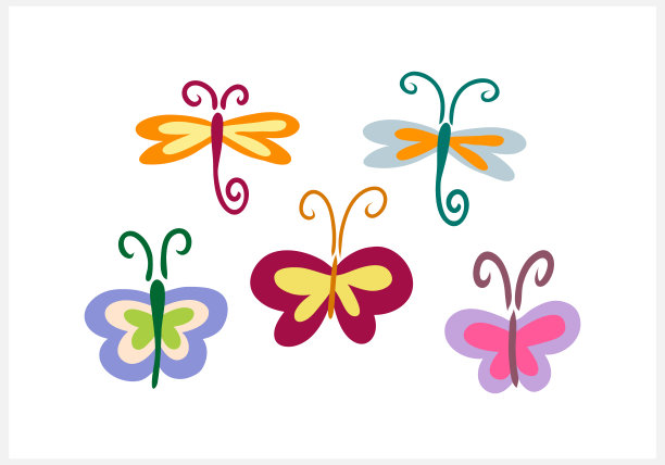卡通昆虫图标孤立在白色。Buttrfly动物。矢量插图。每股收益10图片下载