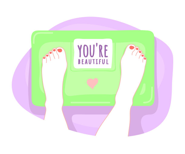 美丽的脚和足疗在一个秤上有一个心图片下载