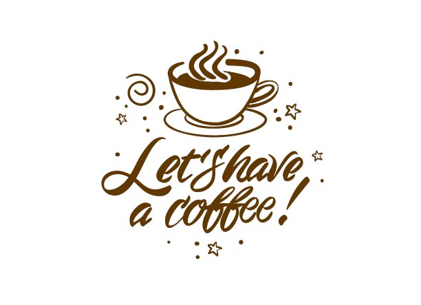 咖啡杯和短信。用它来设计印刷或网页海报。图片下载