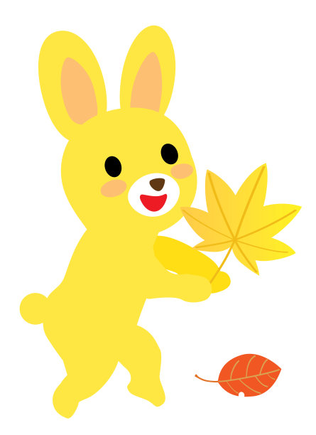 可爱的兔子有秋天的枫图片下载