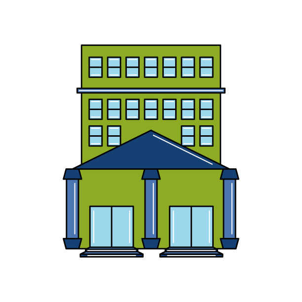 孤立的城市商店建筑图标图片下载