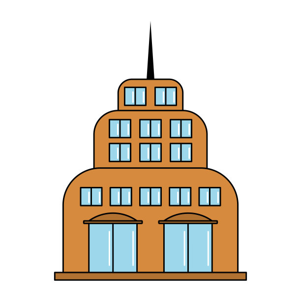 孤立的城市商店建筑图标图片下载