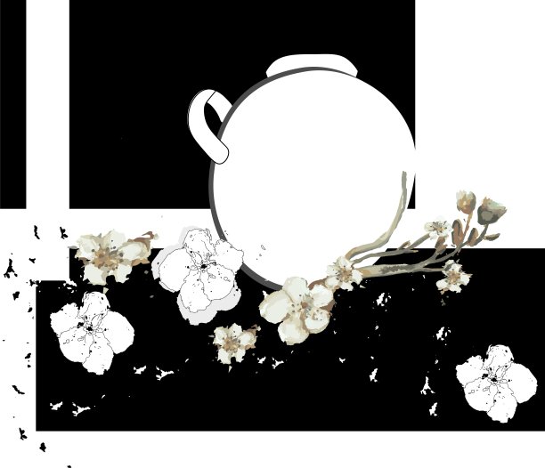 矢量化的塑料组成与杏仁花图片下载