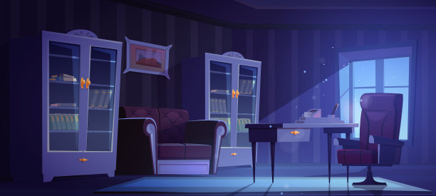 古典古色古香的豪华办公室图片下载