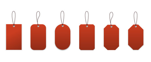 设置不同形状的红色空白标签图片下载