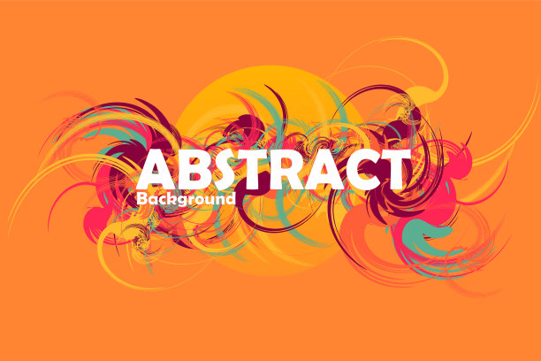 橙色抽象背景与色彩元素图片下载