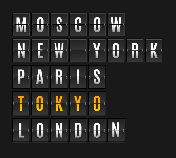 机械机场与城市翻转板图片下载