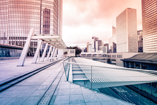 有楼梯的中央商务区图片下载