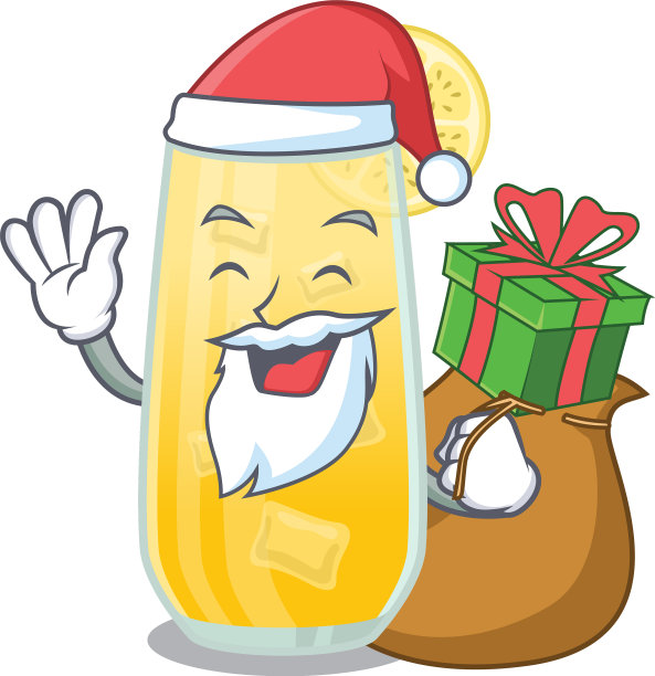卡通设计鸡尾酒螺丝刀圣诞老人图片下载