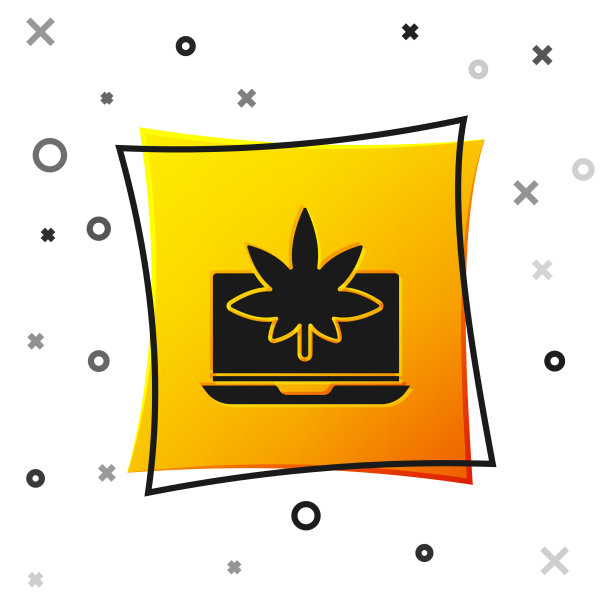 黑色笔记本电脑和医用大麻图片下载