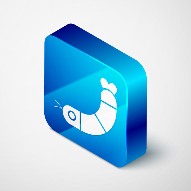 等距虾图标孤立在灰色背景图片下载