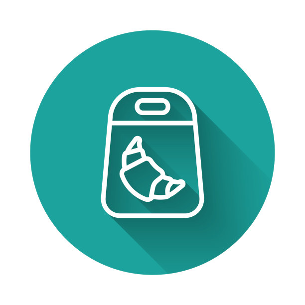 牛角包图标用白线隔开图片下载