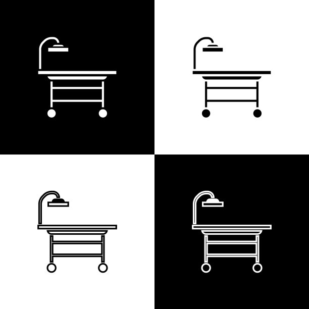 设置手术台图标隔离在黑色和图片下载