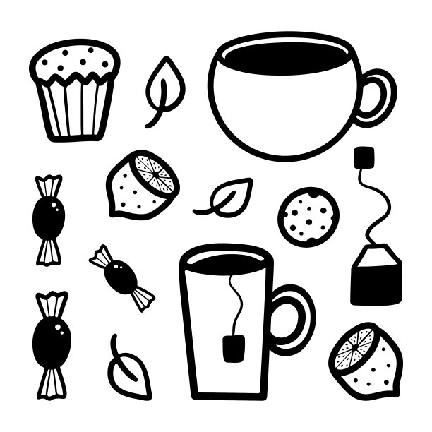 茶涂鸦图标集图片下载