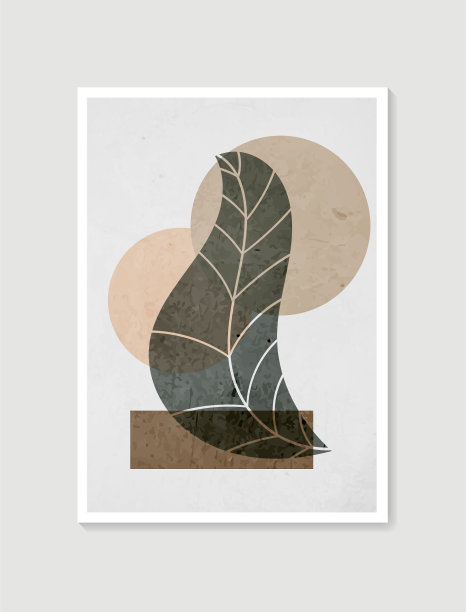 植物墙艺术简约自然图片下载