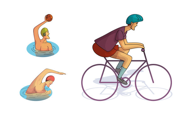 年轻人游泳，打水排球和图片下载