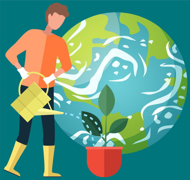 男主角在花盆里浇花图片下载