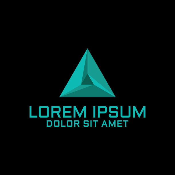 抽象的三角形棱锥标志模板图片下载