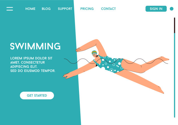 登陆页游泳概念图片下载
