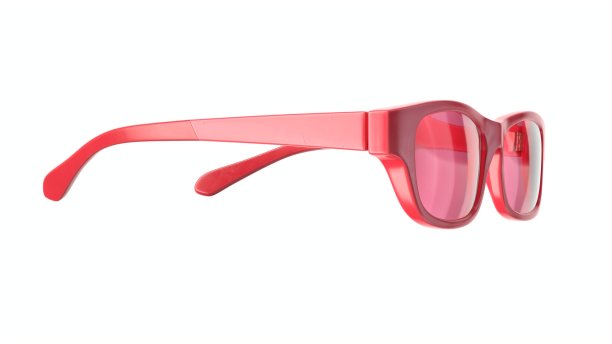 粉红色眼镜孤立在白色的3D插图图片下载