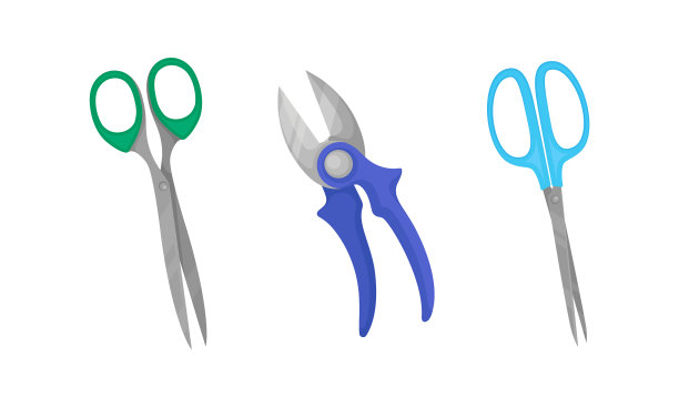 用一对金属刀片做手的剪刀图片下载
