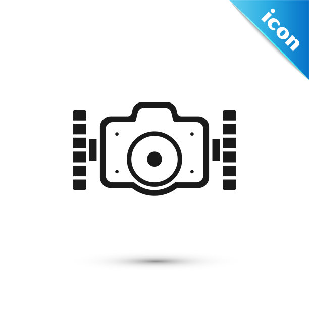 灰色照片相机潜水员图标孤立在白色图片下载