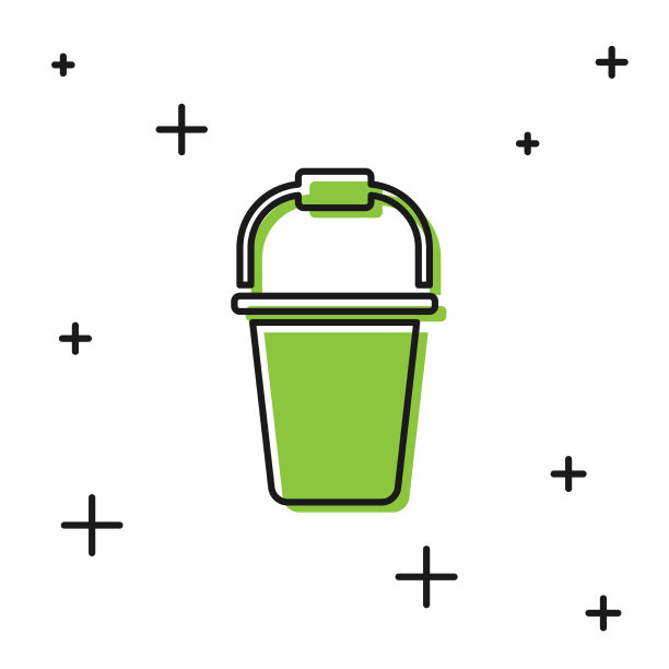 黑色桶图标孤立在白色背景图片下载