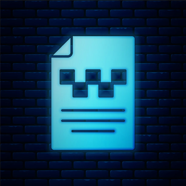 发光的出租车驾驶执照图标孤立图片下载