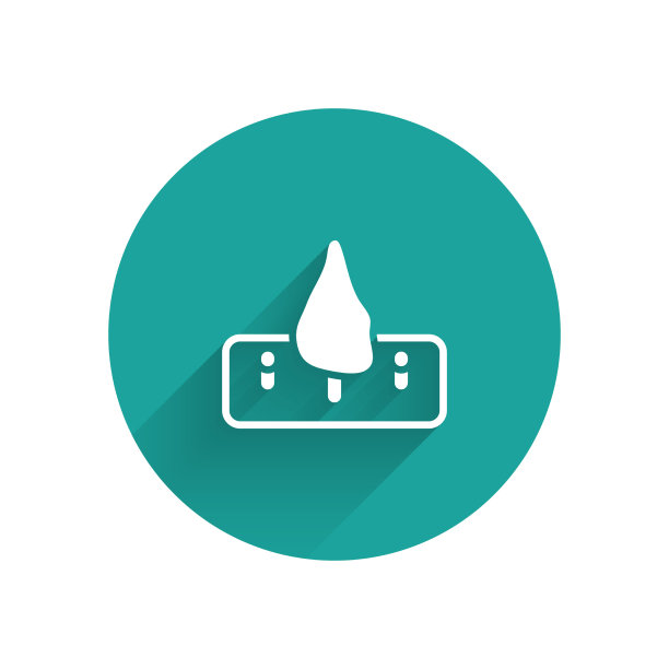 白色的森林砍伐与长影子孤立的图标图片下载