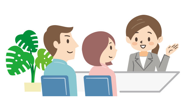 这是一对夫妇面对面咨询一位商界女性的例子图片下载