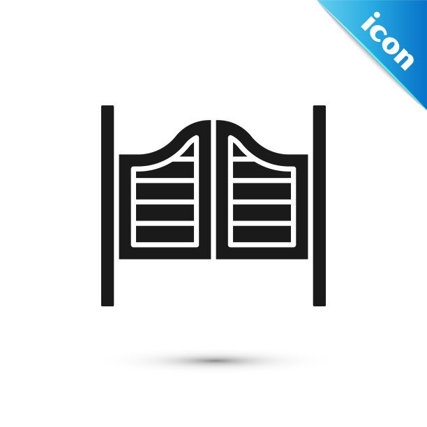 灰色老西部摆动沙龙门图标图片下载