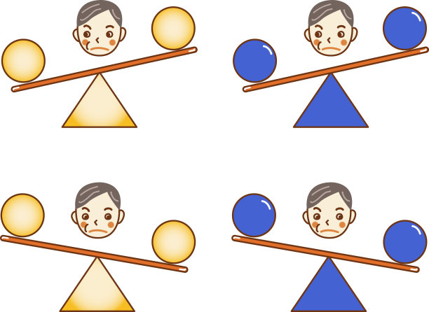 一个通过比较两者来思考的老人。图片下载
