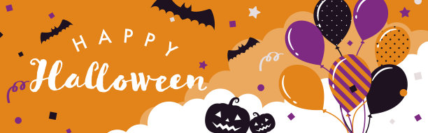 矢量背景与万圣节插图横幅，卡片，传单，社交媒体壁纸等。图片下载