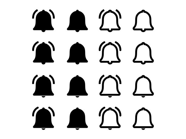 简单的通知钟图标设置[单色]图片下载