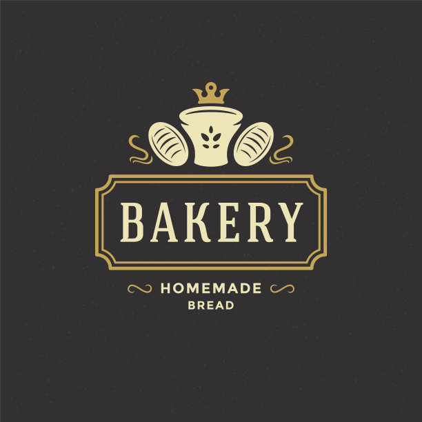 面包店徽章或标签复古矢量插图。面包房的面包或面包轮廓图片下载