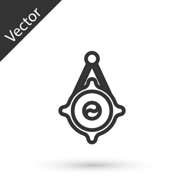 灰色线韩国纸灯笼图标孤立在白色背景。向量图片下载